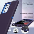 thumbnail image 5 of Starshop Galaxy S22 Ultra case, With Tempered Glass Protector, Shockproof Protection Rugged Hybrid Drop Belt Clip Cover Blue, 5 of 5