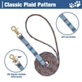 thumbnail image 2 of Conjunto de cuello y correa a cuadros con estampado de huellas bordadas EXPAWLORER, 2 of 5
