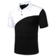 thumbnail image 1 of Camisas De Compresion Manga camisa de primavera Men's y Short Summer Oisure con las camisas de vestir de solapa Patchwork Men (Black, XL), 1 of 7