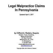 Legal Malpractice Claims In Pennsylvania, (Paperback)