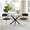 Round Dining Set of 3, variant on 3-Piece Round Glass Dining Table Set, 36" Modern Tempered Glass Kitchen Table with 2 Upholstered Chairs for Small Dining Spaces