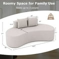 thumbnail image 3 of Costway 78.5" Sofa Couch Upholstered Curved Sofa with 2 Cozy Pillows Low Backrest Gray Gray, 3 of 10