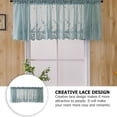 thumbnail image 4 of 1pc Lace Kitchen Valances Curtains, HOMEIORA Vintage Semi-Sheer Voile Window Valance, 29" x 35", Blue, 4 of 8