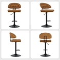 thumbnail image 2 of Hawsaiy Modern Bar Stools Set of 4, Ergonomic Double-Layer Upholstered Bar Stools with Back, Adjustable Swivel Barstools for Kitchen Island, Brown, 2 of 11