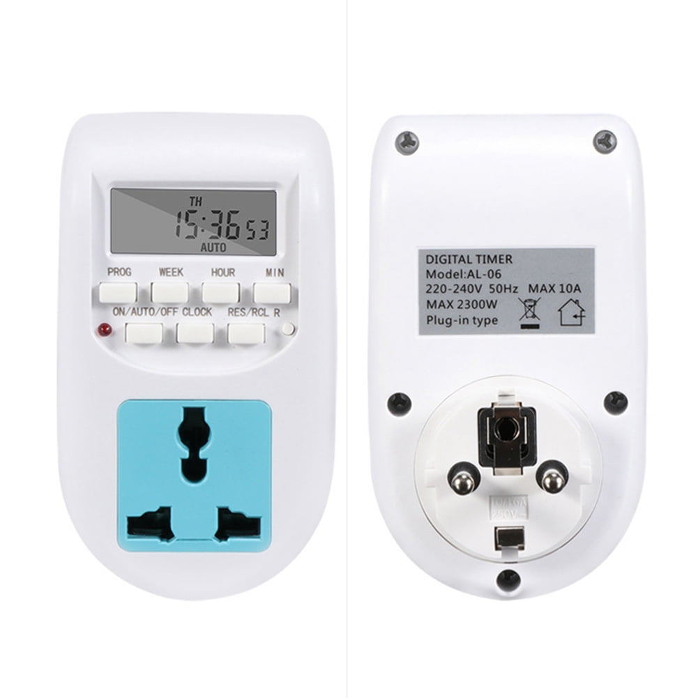 10A 220V-240V EU Timer Switch Socket LCD Digital Display Time Control Plug Timer 10A 220V-240V EU Timer Switch Socket LCD Digital Display Time Control Plug Timer