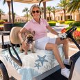 thumbnail image 3 of Golf Cart Seat Covers for 2 Seater, Coastal Soft Microfiber Cart Seat Towel Blanket, Summer Beach Nautical Coral Starfish Absorbent Breathable Non Slip Bench Seats Protector for Golf Course 51"x31", 3 of 9