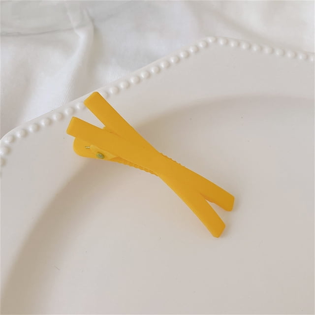 Clips de Cheveux Colorés Croix Forme Épingles à Cheveux Mignon et Doux Clips de Cheveux Colorés pour les Femmes et les Filles Accessoires de Cheveux Jaune