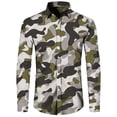 thumbnail image 4 of Camisa de primavera y otoño más nueva para hombre, camiseta de manga larga con estampado 3D de camuflaje, camisa informal con cuello vuelto y botones, camiseta para hombre y mujer, 4 of 5