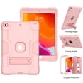 thumbnail image 6 of TECH CIRCLR iPad 9th 8th 7th Generation Case 10.2 inch, Three Layer Shockproof Proof Kickstand Case Heavy Duty High Impact Resistant Hybrid Rugged Defender Full Body Protection Kids Case, Rosegold, 6 of 6