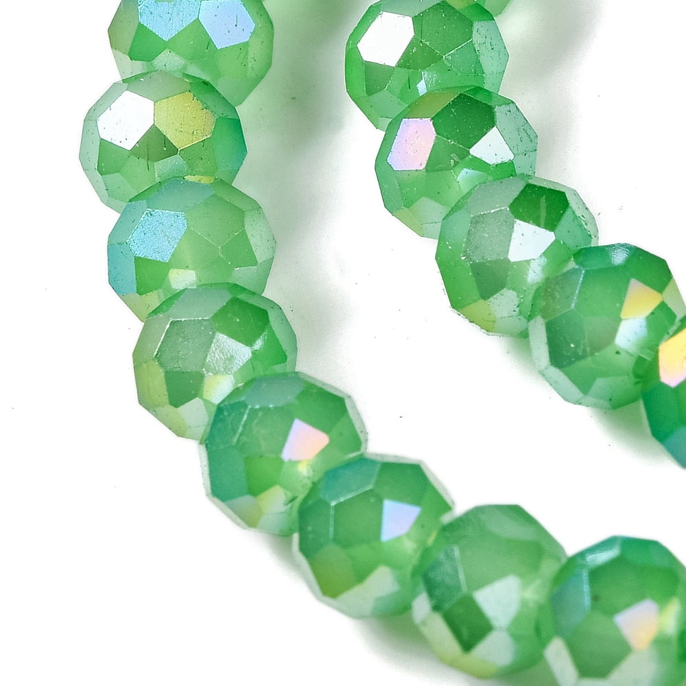 10Strand Baking Electroplate Glass Beads Strands AB Color Faceted Round Medium Sea Green 10x8mm Hole: 1mm about 63~65pcs/strand 18.90''(48~50cm)