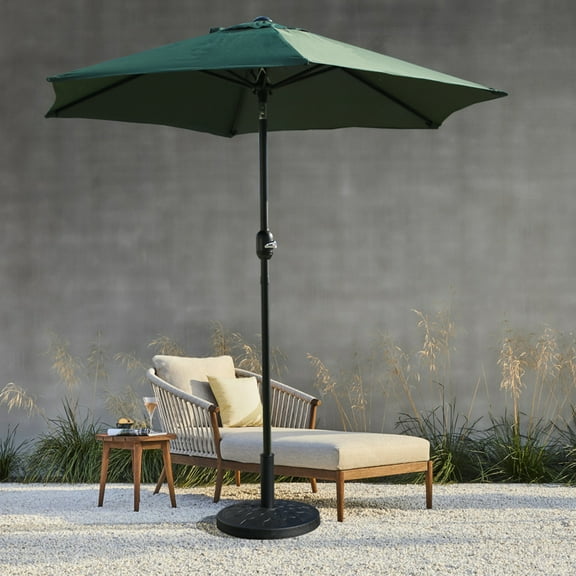 Davee Furniture 7.5ft Green Tilted Patio Umbrellas with stand