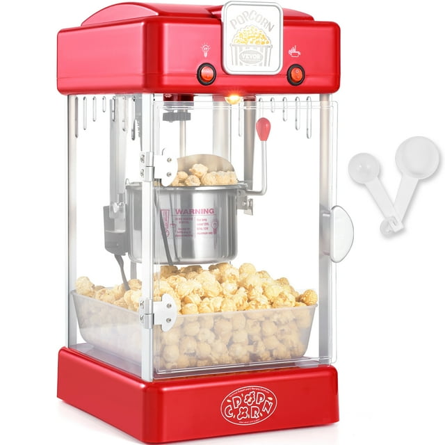 Máquina para hacer palomitas de maíz VEVOR de sobremesa, 300 W, 75 g, color rojo