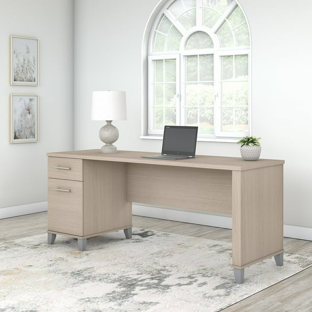 Bush Furniture Somerset 72W Single Pedestal Desk with File Drawer and