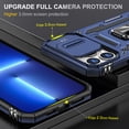 thumbnail image 3 of Soatuto Magnetic Kickstand Protective Cell Phone Case with Camera Cover for Apple iPhone 13/14, Blue, 3 of 7