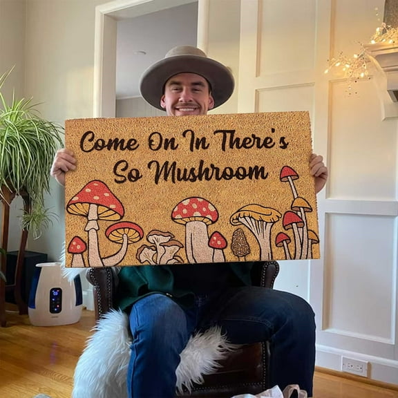 Mushroom Carpet,1X Carpet,Fun Welcome Doormat Cute Carpet Outdoor Outdoor Decorative Doormat,Polyester Carpet