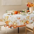 thumbnail image 3 of Thanksgiving Tablecloth Oval Fall Tablecloths Oval Autumn Leaves Pumpkin Oval Table Cloths Stain-Resistant Anti-Wrinkle Washable Thanksgiving Decorations for Tablecloth 54 X 72 Inch, 3 of 6