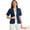 Dark Blue, variant on Women's Cotton Linen Short Sleeve Blazer for Work Office S Dark Red