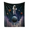 thumbnail image 1 of Outer Space Soft Flannel Fleece Blanket, Astronaut in the Outer Space the Planets Globe Satellite Energy Eternity Theme, Cozy Plush for Indoor and Outdoor Use, 60" x 80", Multicolor, by Ambesonne, 1 of 6