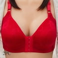 thumbnail image 3 of Elainilye Fashion Womens Bras No Underwire Full Support Bra 2 Pcs Oversized and Thin Underwear Ring Side Fold Breast Lift Bra,Red, 3 of 4