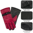 thumbnail image 3 of 1 Pair of Adult One Size Insulated Waterproof Windproof Cold Winter Weather Gloves for Snow, Wind, Rain, Hail, Freezing Temperatures and Harsh Climates in Red, 3 of 6
