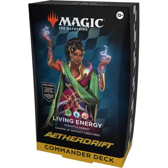 Magic: The Gathering Aetherdrift Commander Deck - Living Energy (100-Card Deck, 2-Card Collector Booster Sample Pack   Accessories)
