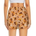 thumbnail image 3 of Picia Hippie Ditsy Floral Pattern Women's 2 in 1 Athletic Running Shorts High Waisted Workout Casual Gym Sweat Shorts with Comfy Liner Zipper Pockets-X-Large, 3 of 9