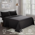 thumbnail image 2 of TRAHOO-Full Sheets Set - Full Bed Sheets - 4pcs Sheets with 12-Inch Deep Pockets - Soft & Breathable 100% Polyester Bedding Sheets & Pillowcases -Black, 2 of 4