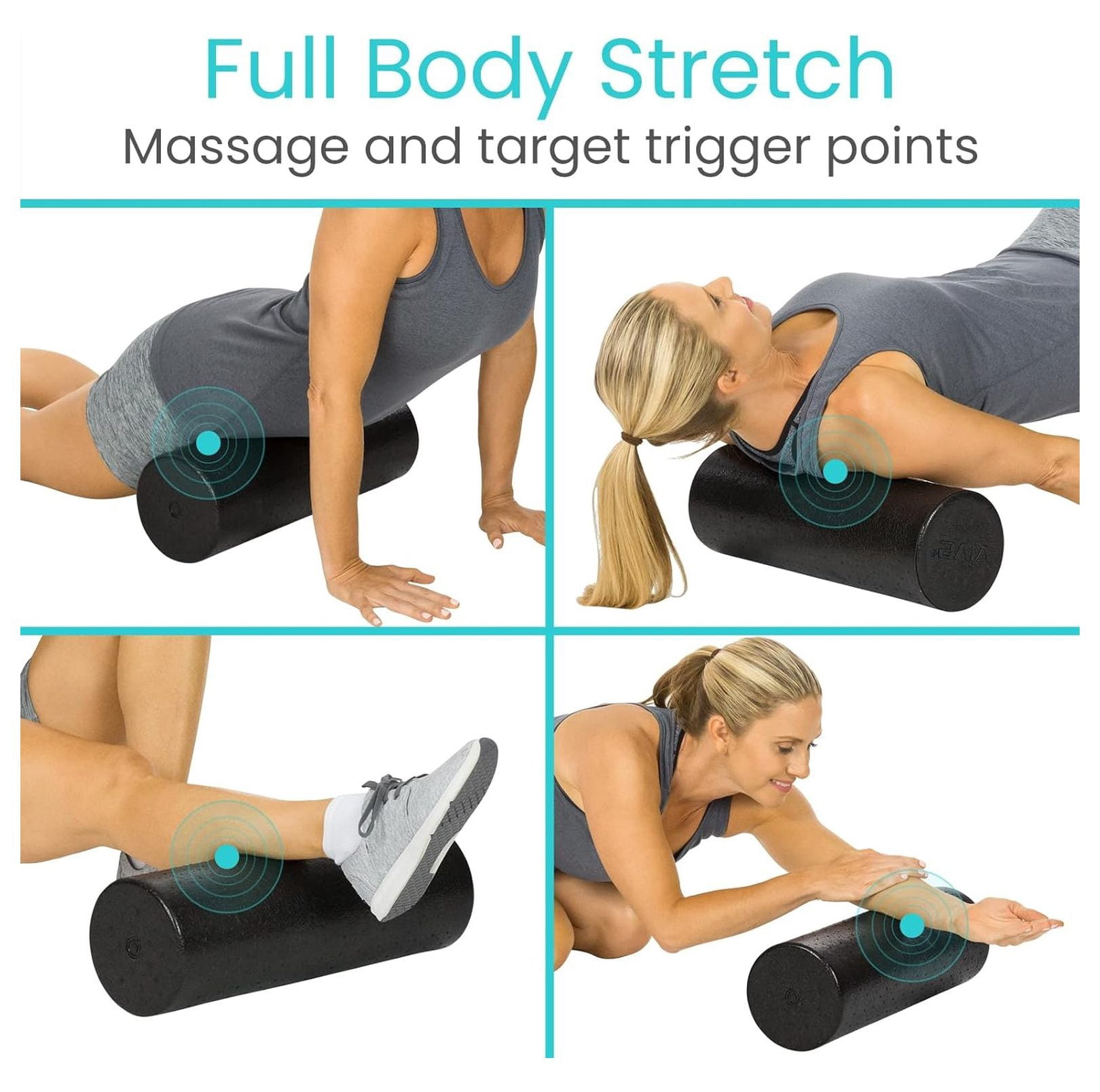 High Density Foam (18 inch) - Large Foam for Exercise, Physical Therapy, Yoga, Pilates, Stretching - Massager for Trigger Point, Deep Muscle Massage, Myofascial Release