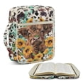 thumbnail image 2 of Xixirimido Bible Cover Case for Women Men Large Bible Cover with Handle Quilted Bible Carrying Case Bag Bible Study Supplies Accessories, Highland Cattle Sunflower Daisy Cowhide, 2 of 7