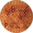 thumbnail image 1 of Ahgly Company Indoor Round Oriental Orange Industrial Area Rugs, 3' Round, 1 of 4