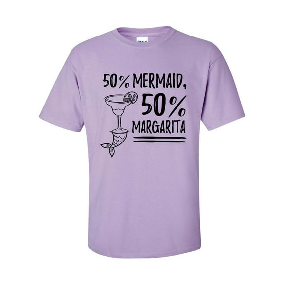50% Mermaid, 50% Margarita Funny Short Sleeve Unisex T-shirt-Orchid-4xl