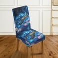 thumbnail image 3 of Xoenoiee Galaxy Turtle Flower Print Dining Chair Covers Stretch Chair Slipcovers Anti-Slip Covers for Dining Chair Removable Washable Parsons Kitchen Chair Covers, 1 Set, 3 of 7