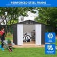 thumbnail image 3 of Dextrus 7x5ft Weatherproof Metal Storage Shed, Lockable Ventilated Outdoor Tool Shed for Backyard Patio Lawn, Black, 3 of 10