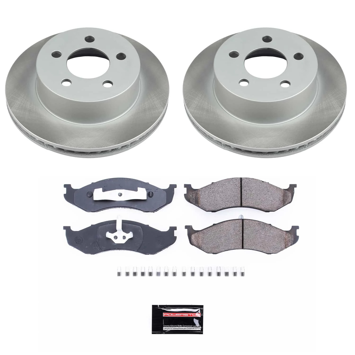 PowerStop Front Semi-Coated Rotor and Low-Dust Ceramic Brake Pad Kit SC2152