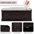 thumbnail image 4 of Aukfa Storage Bench with 4 Doors and Adjustable Shelves - Shoe Bench with Removable Cushion for Living Room - Espresso, 4 of 8