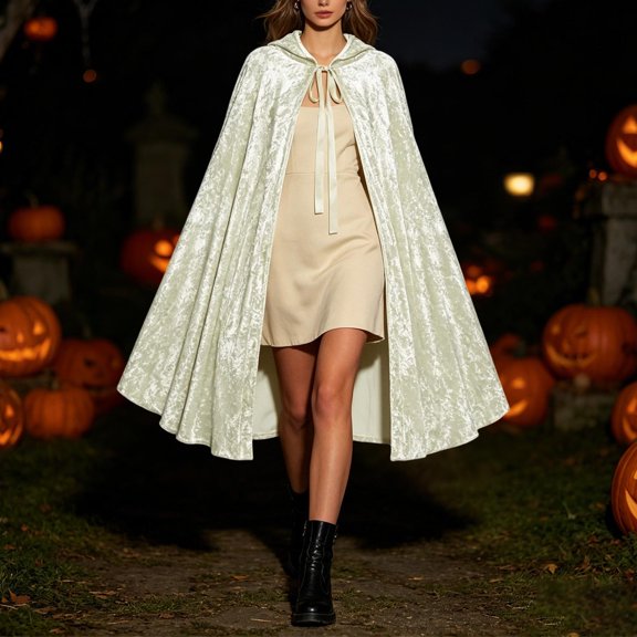 FASHOFT Unisex Plain Halloween Costumes Cape Cloak Cosplay Outfit Masquerade Party Stage Performance Fancy Dress Up Halloween Costume One Size