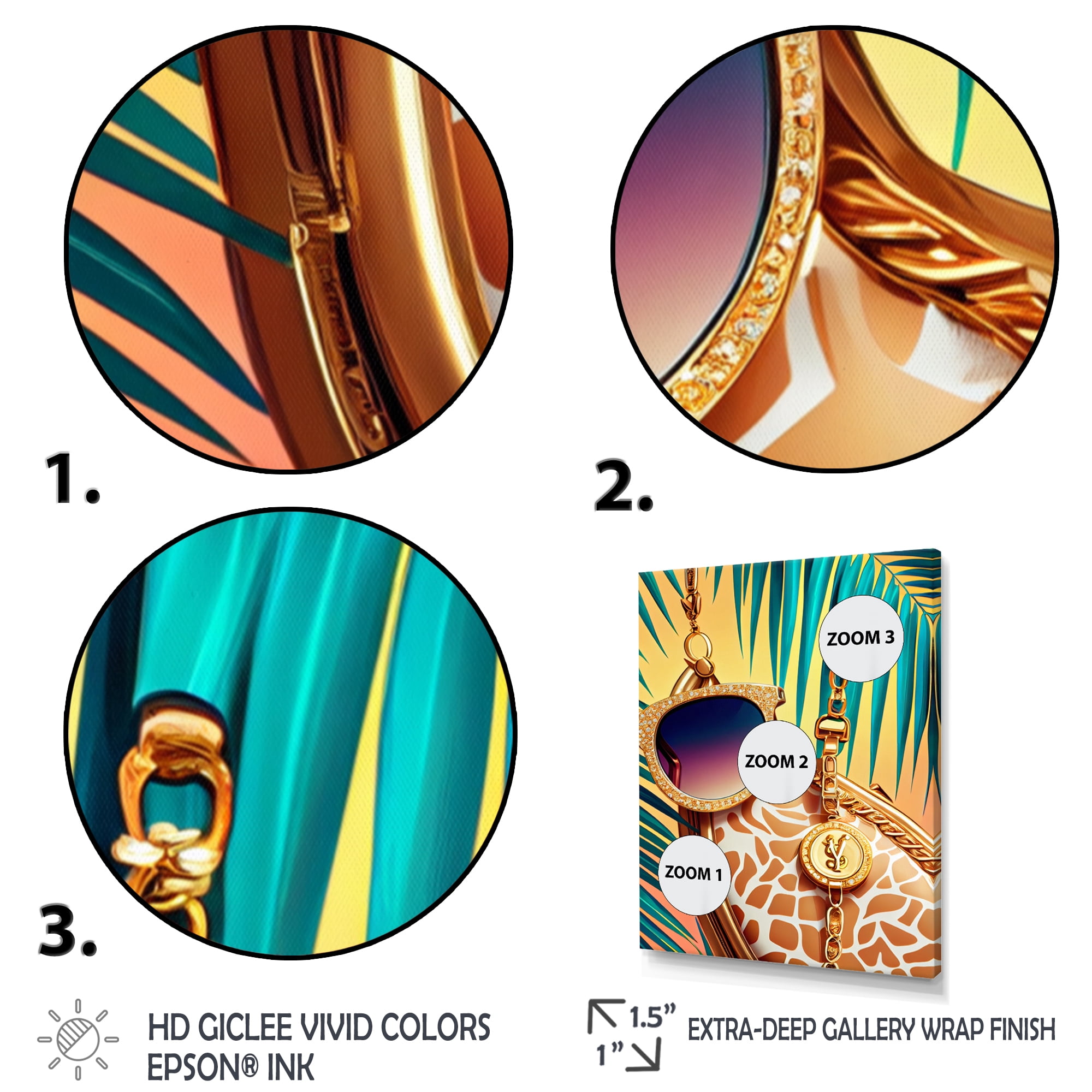 Designart Celebrity Fashion Girafe V Canvas Wall Art