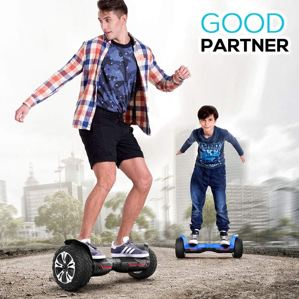 Gyroor Warrior 8.5 inch All Terrain Off Road Scooter with Bluetooth Speakers and LED Lights,Self Balancing Scooter for Kids ages 6-12 and Adults