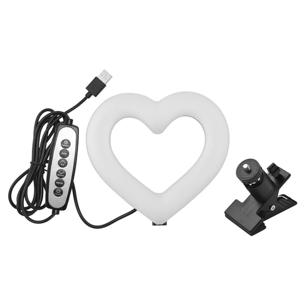 Luz de video RGB de 6 pulgadas Luz de relleno LED en forma de corazón Portátil con clip Iluminación MABOTO Lámpara de fotografía
