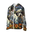 thumbnail image 3 of Goofa Sunflower Field Spotted Dog Printed Women's UPF 50+ Sun Protection Hoodie Jacket Lightweight Long Sleeve Sun Shirt for Women with Pocket Hiking Outdoor-Large, 3 of 9