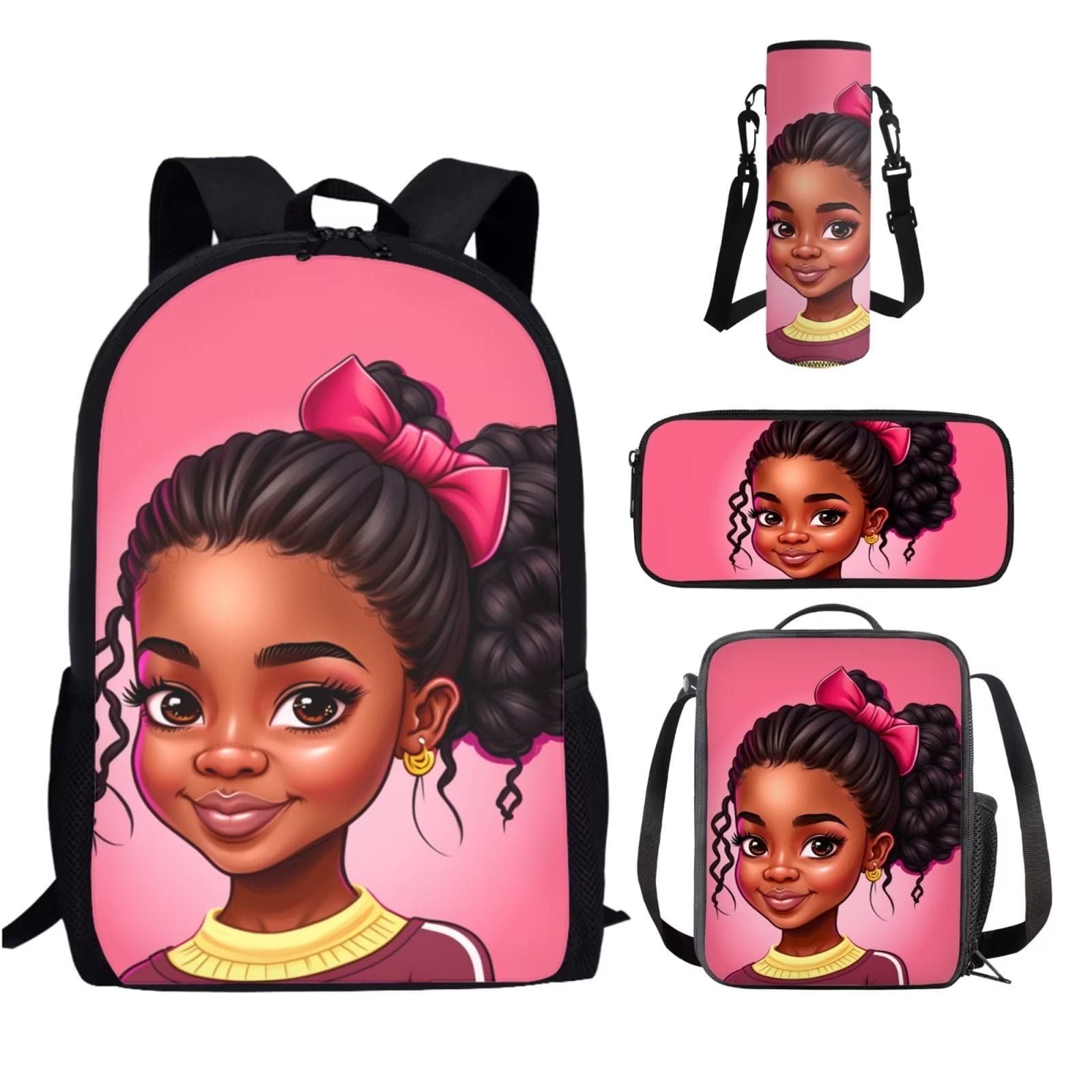 STUOARTE African American Girl Backpack School Bag Kids Backpack and