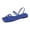 Blue,#052, variant on Women's Trendy Flat Sandals Strappy Square Toe Dressy Walking Vacation Shoes No Heel Going Out Mule Slides,37