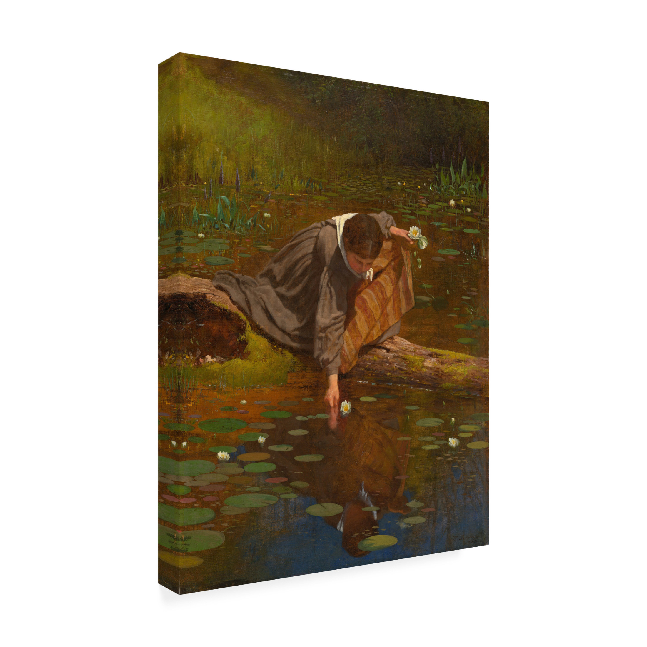 Eastman Johnson 'Gathering Lilies, 1865' Canvas Art - 24 x 32 Inches