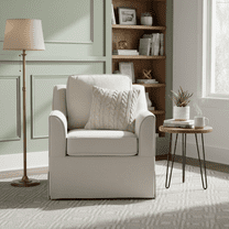 Upholstered Swivel Accent Chair, Comfy Armchair for Living Room, Bedroom, Office