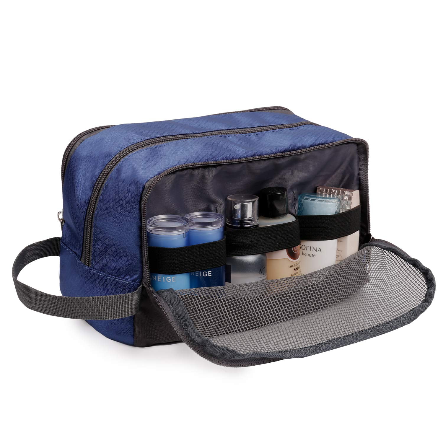 Royal Blue Toiletry Bag Small Nylon Dopp Kit Lightweight Shaving Bag for Men and Women 