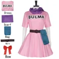 thumbnail image 3 of Disfraz de Bulma de Anime para mujer adulta, vestido rosa, traje de uniforme de Halloween, atuendo para fiesta y actuación, 3 of 5