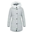 thumbnail image 5 of Wnegstg Women Winter Coat Fashion Hooded Faux-Fur Winter Warm Puffer Long Jacket, 5 of 7