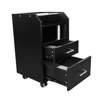 Glass Glow Pedicure Trolley BLACK Cart for Nail Salon Furniture & Equipment