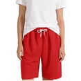 thumbnail image 5 of Cavosen Mens Shorts Athletic Casual Drawstring Elastic Waistband Shorts with Pocket Solid Breathable Lightweight Shorts Summer Trendy Shorts Red 2XL, 5 of 8
