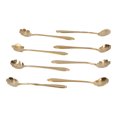 thumbnail image 4 of Spoons, Stainless Steel Flower Design Coffee Spoon Set Gold Plated Tea Stirring Scoop, 4 of 8